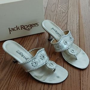 Jack Rogers Dressy Platinum Heeled Sandal